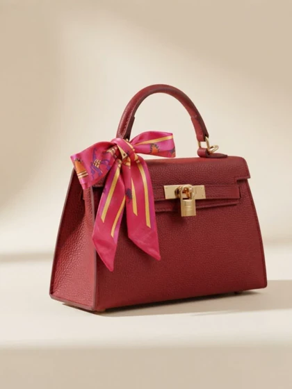 کیف HERMES وارداتی زرشکی هرمس ترند مد