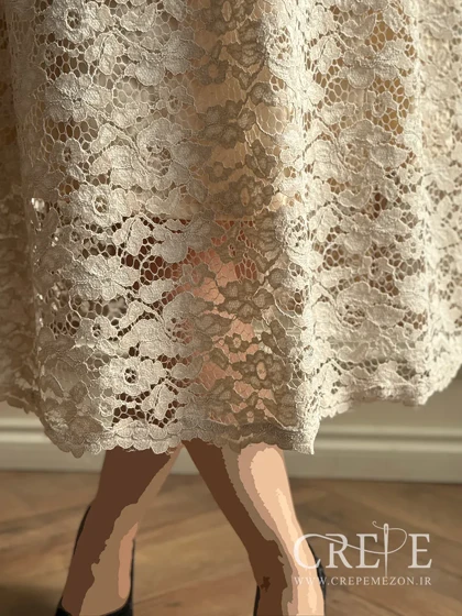 پیراهن گیپور جلو دکمه