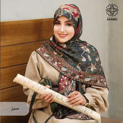 روسری نخ پنبه سیمرغ