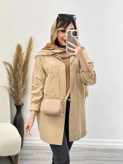 مانتو دکمه مخفی برش‌دار