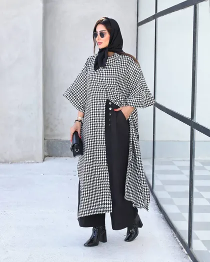 کار دوتیکه شتل به همراه دامن شلواری کد 2262