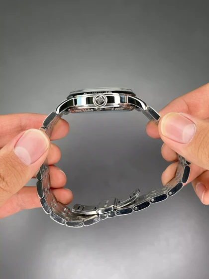 ساعت مچی پتک فیلیپ اوپن هارت بند سیلور صفحه سرمه ای Patek Philippe Tourbillon