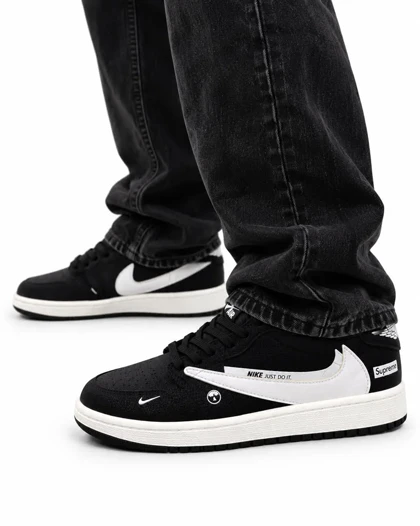 کفش کتانی مردانه مدل نایکی ترویس سوپریم مشکی سفید Nike travis supreme
