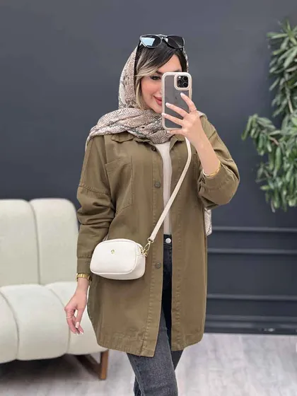 مانتو کتان دو جیب بالا تانیا
