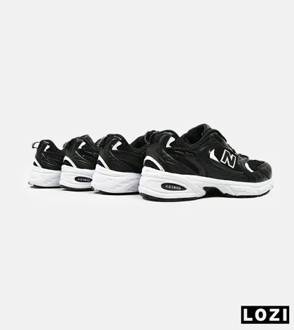کفش کتانی زنانه و مردانه مشکی سفید NEW BALANCE 530 مدل 4124