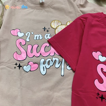 تیشرت ساپورت دخترانه مدل میکی آبنباتی 5 تا 15 سال