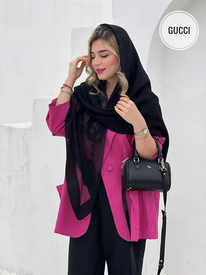 روسری نخ ابریشمی مشکی برند کد176