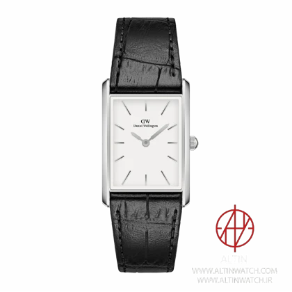 ساعت مچی زنانه دنیل ولینگتون (Daniel Wellington) مدل DW00100697 (کالکشن Quadro، قاب نقره‌ای، بند چرم مشکی)