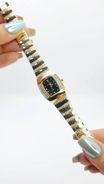 ساعت مچی زنانه باوک Baoke نگین‌دار با موتور کوارتز صفحه مشکی