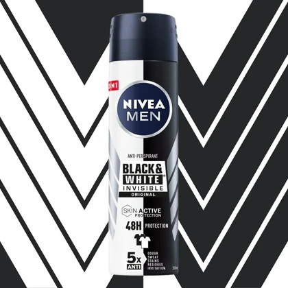 اسپری ضد تعریق مردانه نیوآ مدل Black &White 48H حجم 150ml