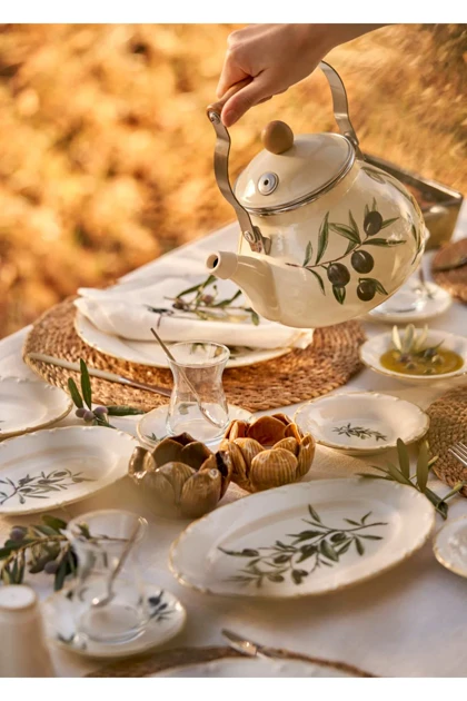 سرویس صبحانه‌خوری 12 نفره Bella Maison مدل Olive استون‌ور - سبز