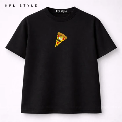 تیشرت باکسی 100٪ پنبه با چاپ مینیمال (PIZZA SLICE ) | کد 1311