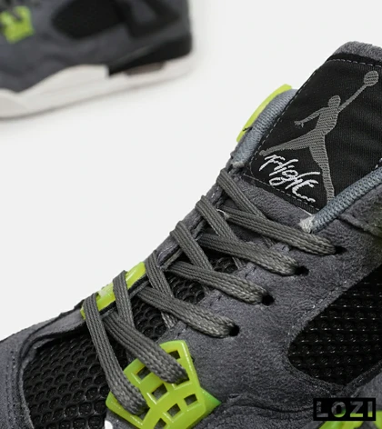 کتانی ساق‌دار مردانه خاکستری سبز Nike air jordan 4