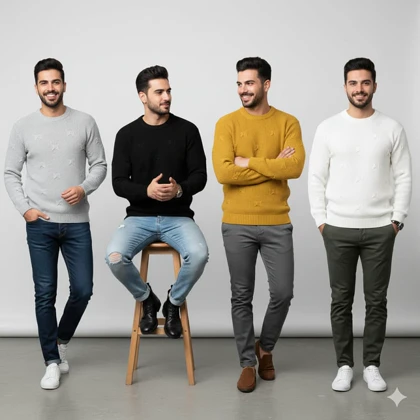 پلیور زاپ‌دار مشکی مردانه مدلDeta