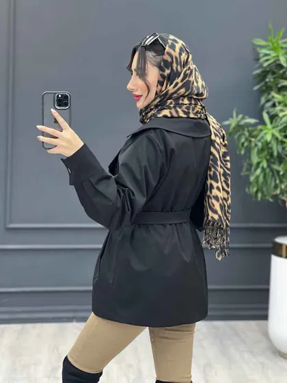 بارانی چهار دکمه کمردار
