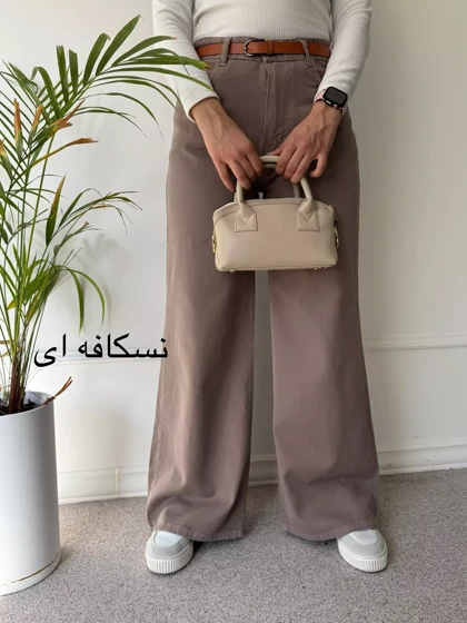 شلوار کتان نیم بگ