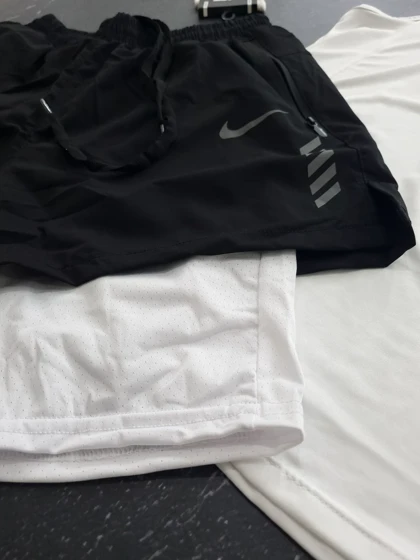 ست رکابی و شلوارک کشاله دار و جوراب نایکی