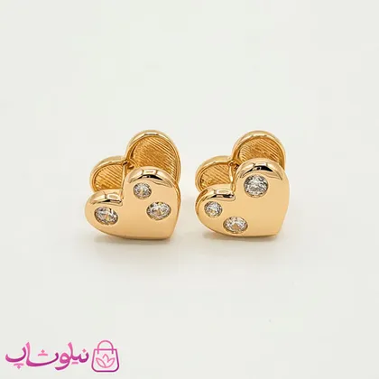 گوشواره دخترانه ژوپینگ قلبی دو طرفه
