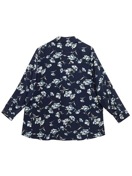 تونیک زنانه سایز بزرگ کرپ طرحدار آستین بلند 50103