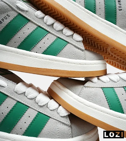 کفش کتانی مردانه طوسی سبز ADIDAS Campus