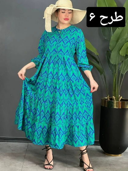 پیراهن فلور چین‌دار کد 1520