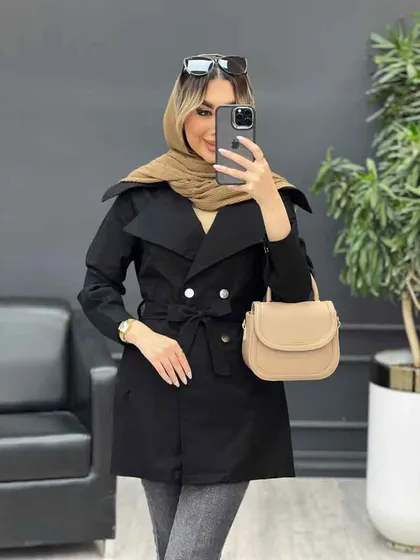 مانتو کمردار دو جیب