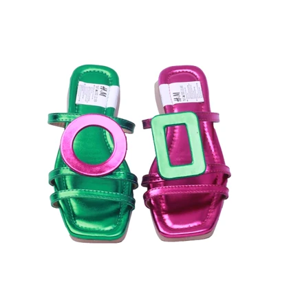 صندل زنانه مدل H&M رنگ سبز سرخابی کد 1911