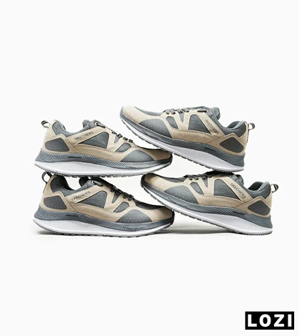 کفش کتانی طبی زنانه و مردانه طوسی کرم SKECHERS archfit v02