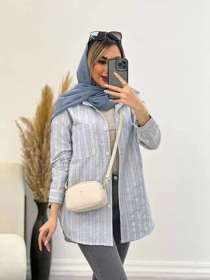 شومیز راه راه لوزی دار