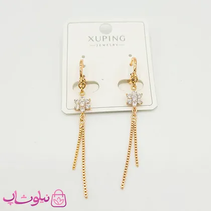 گوشواره آویز دخترانه ژوپینگ مدل گل