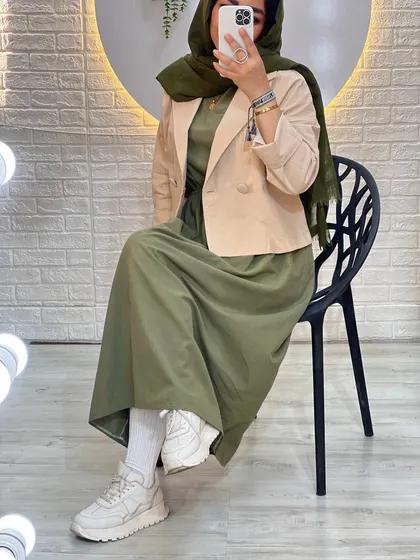 ست سارافون و کراپ کت آسمان