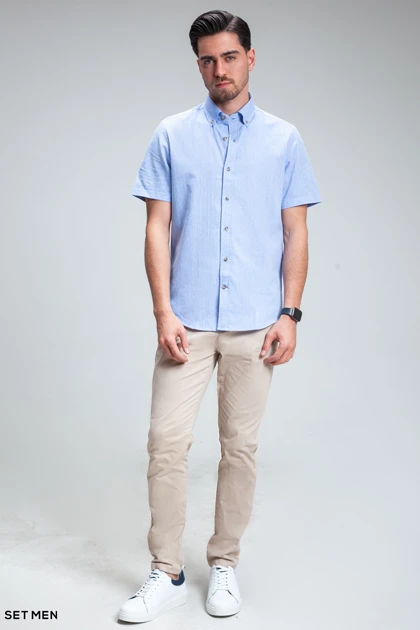 پیراهن مردانه آستین کوتاه لینن