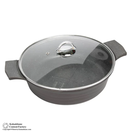 سرویس قابلمه چدن تاپ تفلون مدل آلفا کلاسیک 8 پارچه