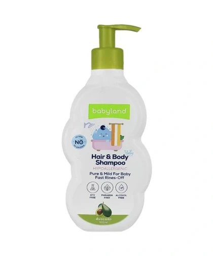 شامپو سر و بدن کودک بی‌بی لند Baby Land حاوی عصاره آووکادو