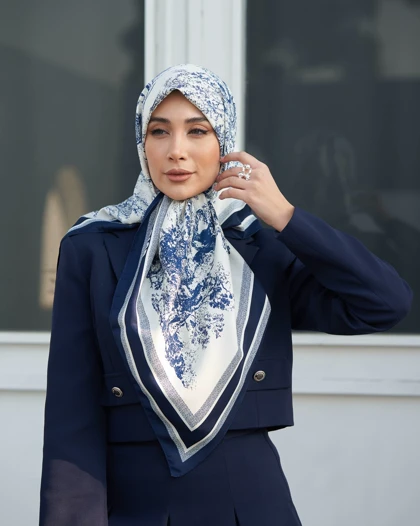 روسری ابریشم توییل قواره 90 30182