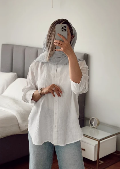 شومیز لینن برشکا CH684