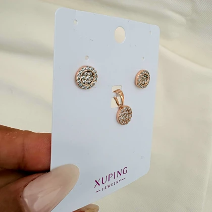 نیم ست مدور نگینی ژوپینگ بدون زنجیر