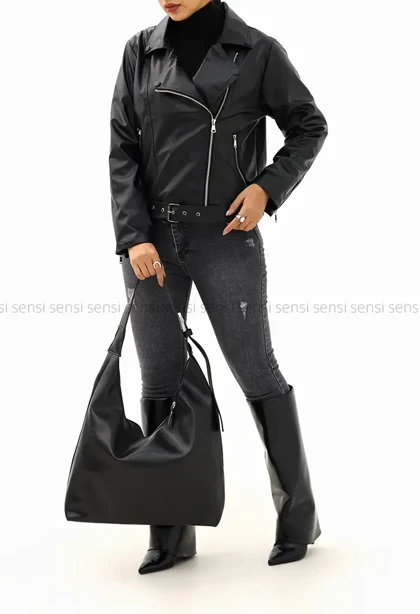 بایکر چرم آستر دار زارا کد1004868