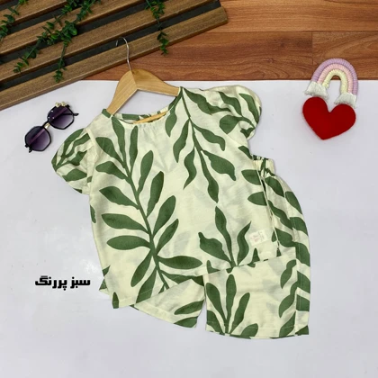 تیشرت شلوارک دخترانه نخی