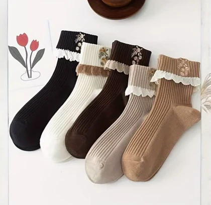 جوراب نیم ساق گل 1338 وارداتی