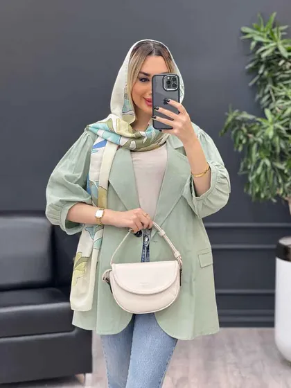 مانتو لینن تک دکمه