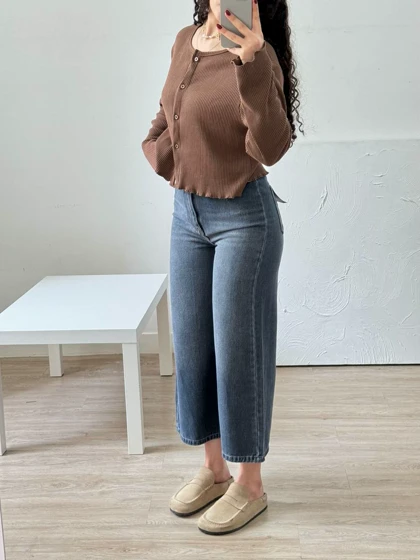 جین واید لگ طوسی آبی3919