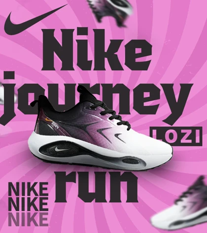 کفش کتانی مردانه و زنانه بادمجانی Nike journey run