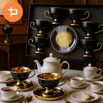 ست قهوه خوری شش نفره در دو رنگ