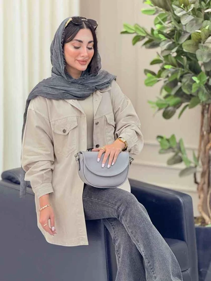 مانتو کتان دو جیب پاکتی شیلا