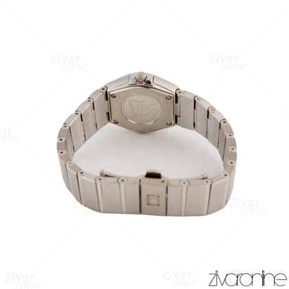 ساعت امگا کانسلیشن زنانه تمام نقره ای نگین‌دار 104785