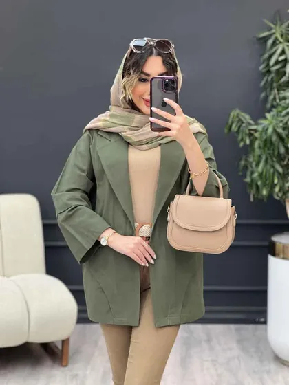 مانتو برش هلالی دو جیب نما