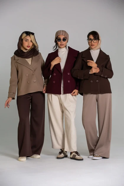 پالتو کت فوتر کراپ 4 دکمه