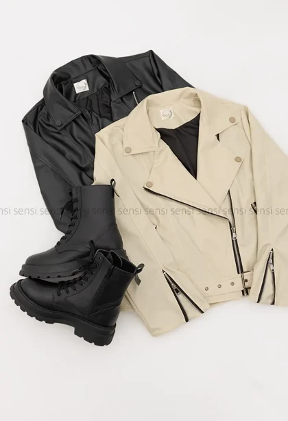 بایکر چرم آستر دار زارا کد1004868