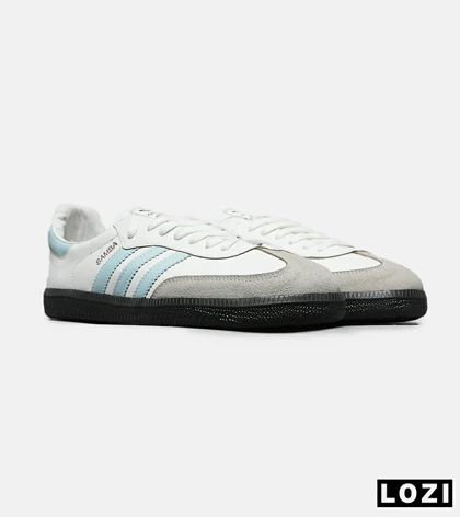 کفش کتانی مردانه و زنانه سامبا سفید آبی قهوه ای ADIDAS Samba مدل 7219